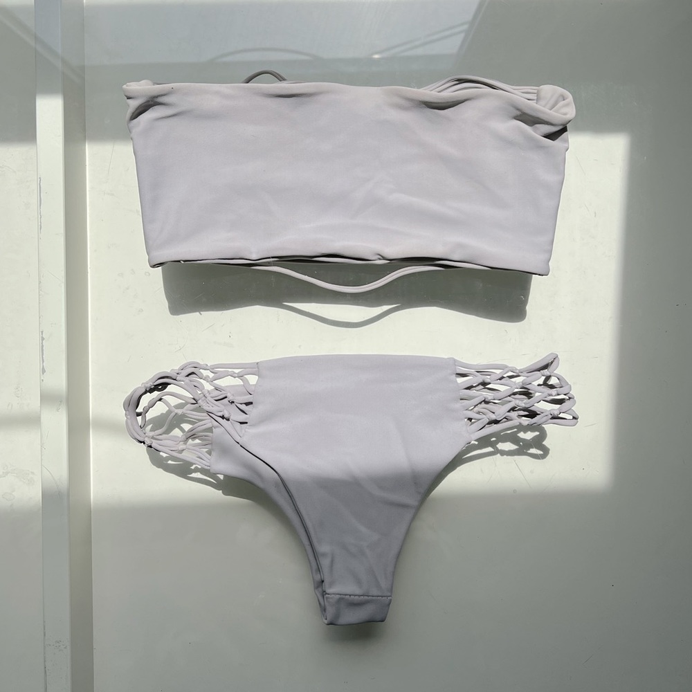 🤍 Mikoh Swimwear Crochet Bikini Set in Shark Gray